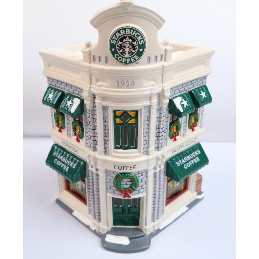 VTG Dept 56 Starbucks Coffee Shop Snow Village Christmas 1995 NOS